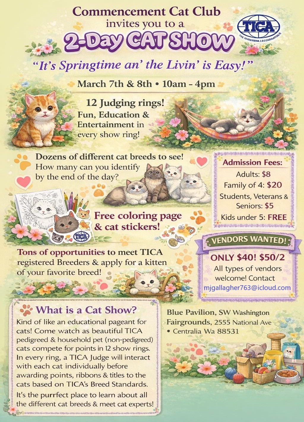 Commencement Cat Club Spring Show Flyer