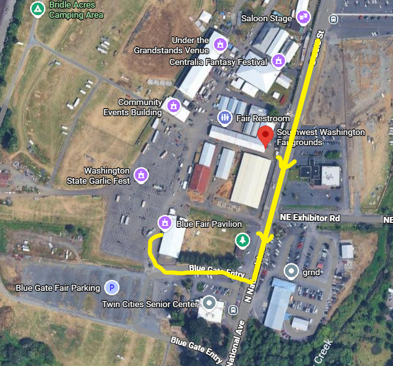 Map to SouthWest Washington Fairgrounds